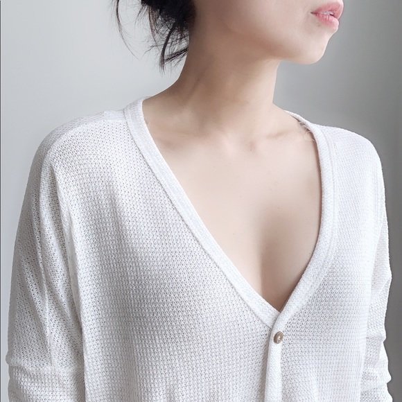 Loungewear Waffle Knitted Top - WHITE - Picture 6 of 6
